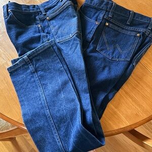 Two pair Wrangler jeans. One worn once, other brand new